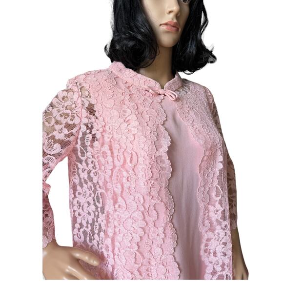 50-60's Vintage Pink dress with matching Lace coat Ladies dress size medium - Picture 13 of 17